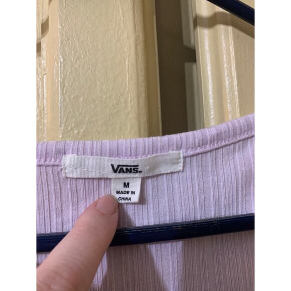 Vans Pink Oh Snap Rib Flare Scoop Neck Skater Dress Size Medium - Picture 4 of 10